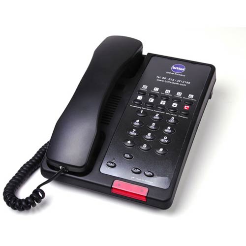 Bittel 38A 10B Black Single Line Hotel Phone w/ 10 Guest Service Buttons