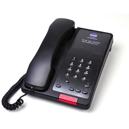 Bittel 38AS B Black Single Line Hotel Phone w/ Speakerphone