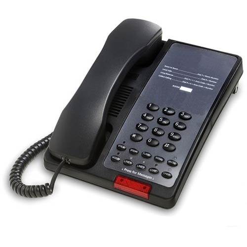 Bittel 38B2S B Black Two Line Hotel Telephone w/ Speakerphone