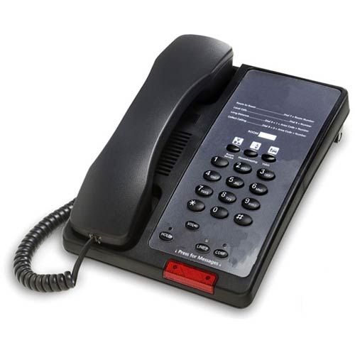 Bittel 38A 3B Black Single Line Hotel Phone w/ 3 Guest Service Buttons
