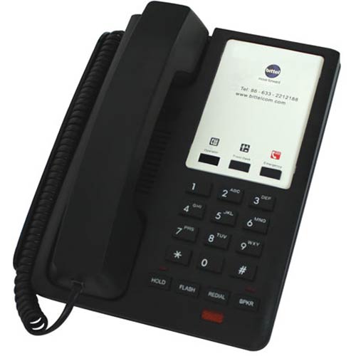 Bittel 12 Series 12S 3B Black Single Line Hospitality Phone