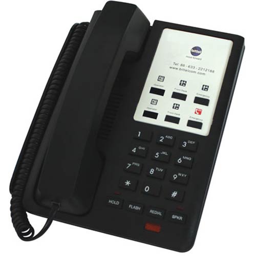 Bittel 12 Series 12S 6B Black Single Line Hospitality Phone