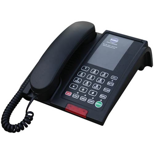Bittel 48B+S2 B Black 2-Line Hospitality Phone w/ Speakerphone