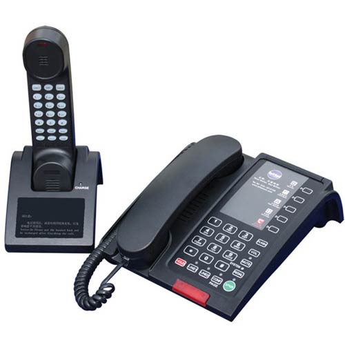 Bittel 48TSD2 B 2-Line Corded Speakerphone Base w/ Cordless Handset/Charger - Black