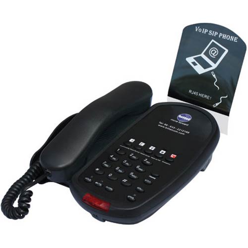 Bittel 58 IP 5B Black Single Line SIP Hospitality Phone w/ 5 Guest Service Buttons