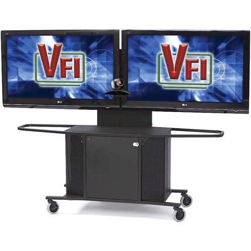Video Furniture Int'l Package K Metal Monitor Cart and Dual Monitor Mount for 42
