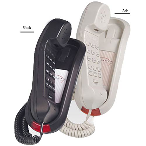 Trimline1L B | Single-Line Trimline Hospitality Phone - Black | Telematrix | 691191, Marquis Series, Trimline Series, Hospitality Phone, Guest Room Phone, Hotel Phone