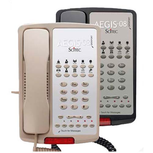 Scitec Aegis T 08 A 2-Line Hospitality Speakerphone with 10 Guest Service Buttons - Ash