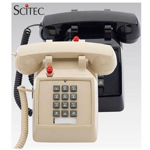 Scitec 2510D E MW A Single-line Desk Phone with Electronic Ringer and Message Waiting Light - Ash