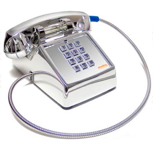 Asimitel 2500 CP-A32 All-Chrome Touch-Tone Desktop Telephone with Armored Cord