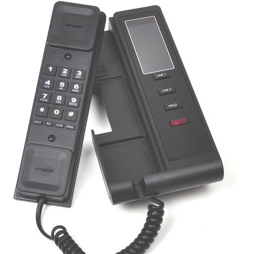 Bittel UNOT-2-B Two-Line Trimline Slim Hospitality Phone - Black