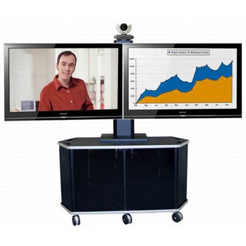 Video Furniture Int'l Package E - Dual Monitor Mount and Monitor Cart for 32