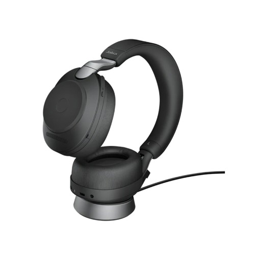 Jabra Evolve2 85 Wireless Headset Link 380a UC Stereo Stand - Black, USB-C, Black