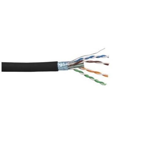 Liberty 500' Black Category 6A F/UTP EN Series 23 AWG 4 Pair Shielded Cable Reel, Plenum